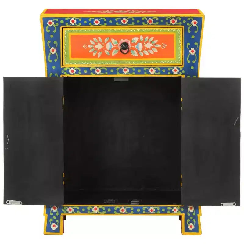 Madia in Legno Massello di Mango a Colori Misti – Credenza Rustica Piccola