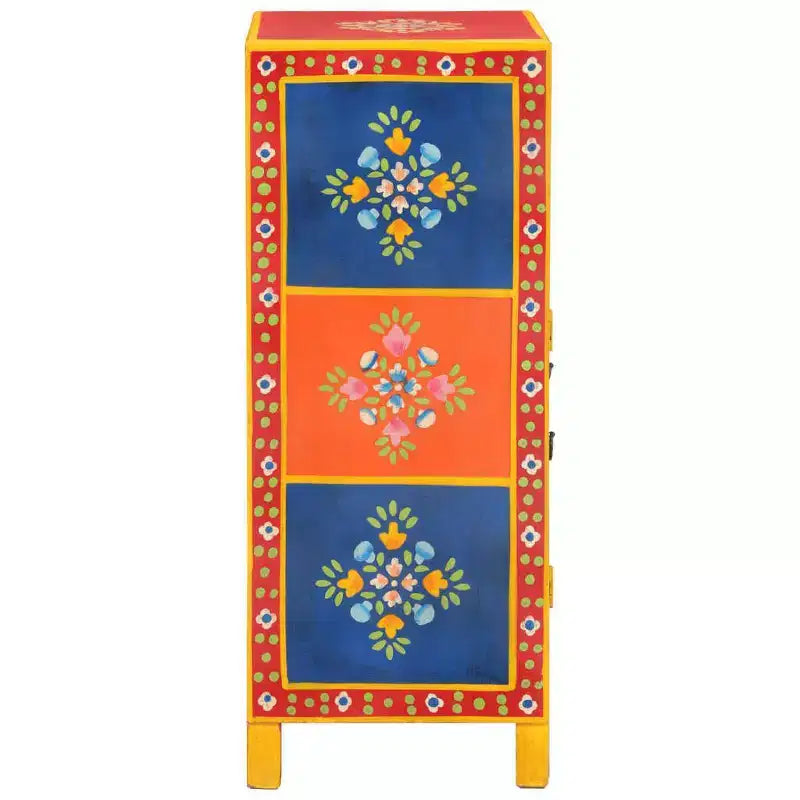 Madia in Legno Massello di Mango a Colori Misti – Credenza Rustica Piccola