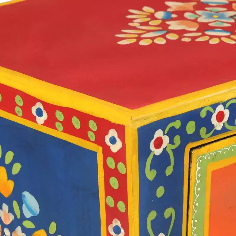 Madia in Legno Massello di Mango a Colori Misti – Credenza Rustica Piccola
