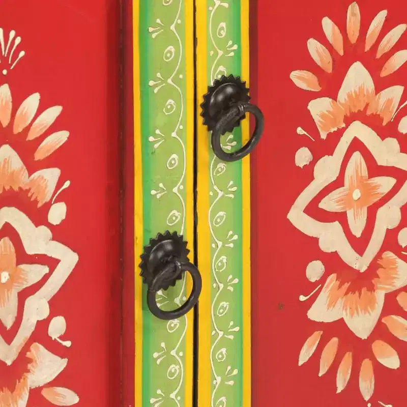 Madia in Legno Massello di Mango a Colori Misti – Credenza Rustica Piccola