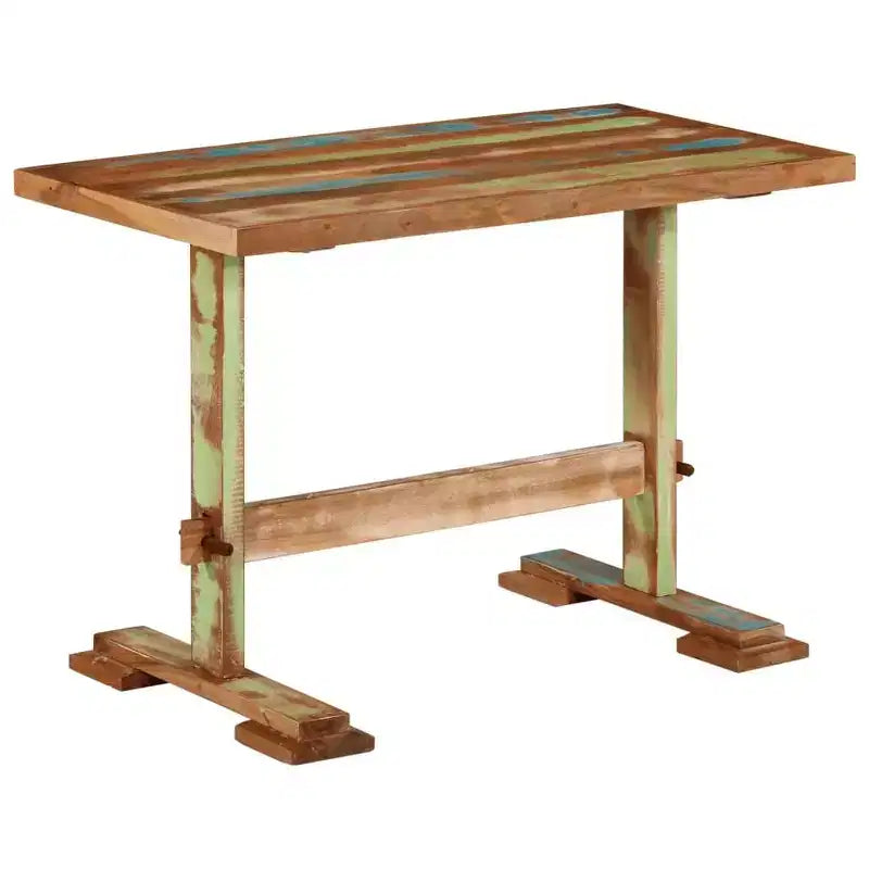 Tavolo da pranzo in legno di recupero massello multicolore – Finitura naturale rustica