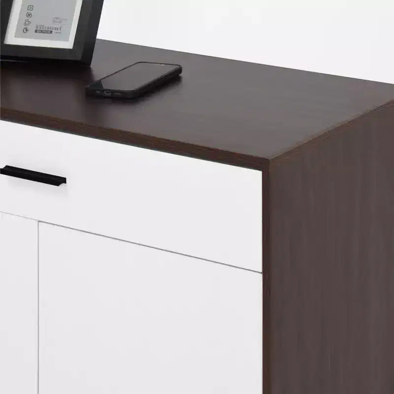 Scarpiera con Scaffale a 4 Livelli e 1 Cassetto – Mobile Contenitore in Legno Autoportante