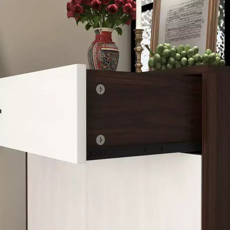 Scarpiera con Scaffale a 4 Livelli e 1 Cassetto – Mobile Contenitore in Legno Autoportante