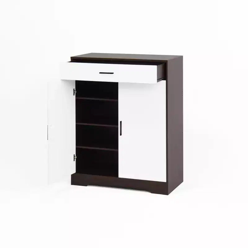Scarpiera con Scaffale a 4 Livelli e 1 Cassetto – Mobile Contenitore in Legno Autoportante