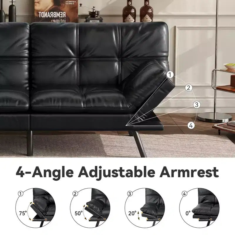 Divano letto futon convertibile da 71" – Lino moderno, cuscini sfoderabili e schienale regolabile