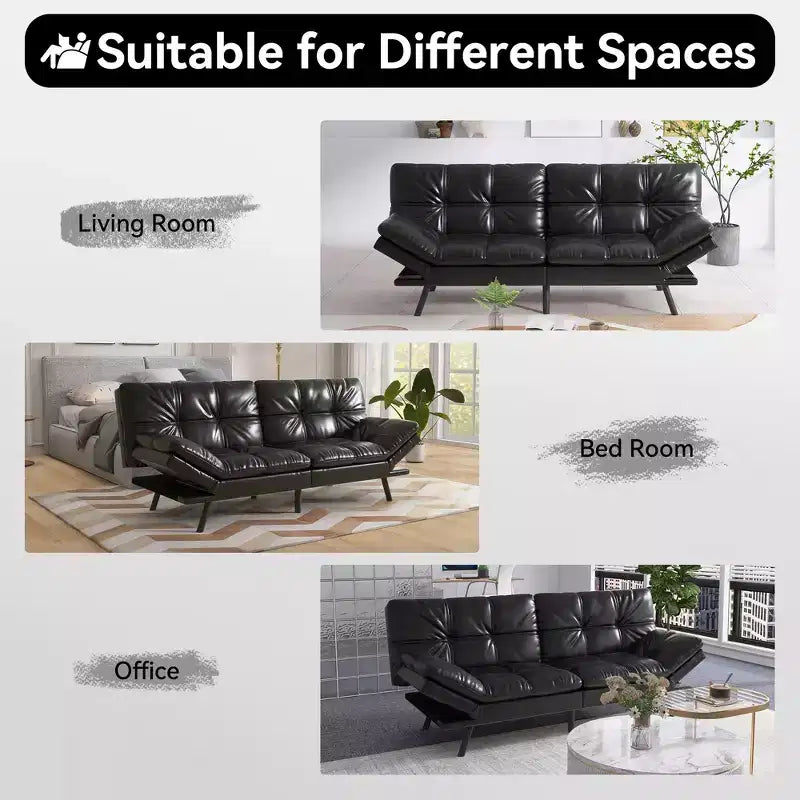 Divano letto futon convertibile da 71" – Lino moderno, cuscini sfoderabili e schienale regolabile
