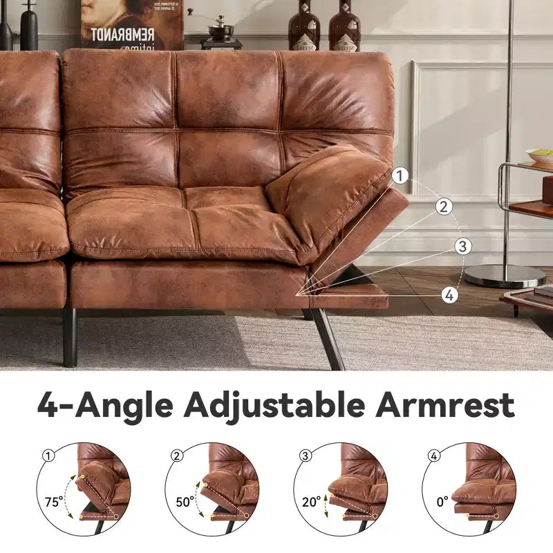 Divano letto futon convertibile da 71" – Lino moderno, cuscini sfoderabili e schienale regolabile
