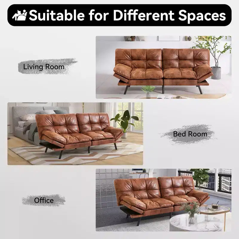 Divano letto futon convertibile da 71" – Lino moderno, cuscini sfoderabili e schienale regolabile