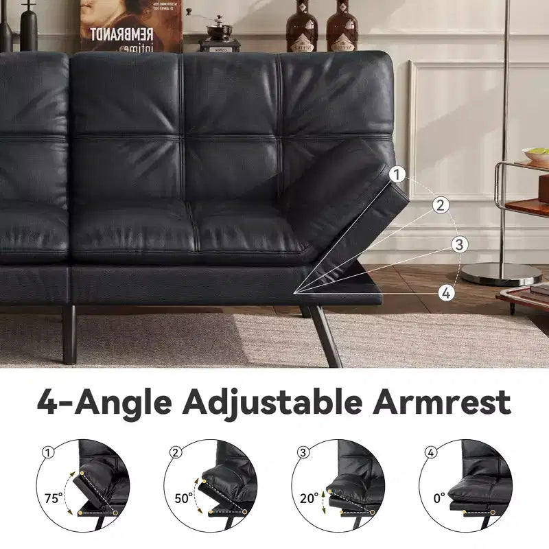 Divano letto futon convertibile da 71" – Lino moderno, cuscini sfoderabili e schienale regolabile
