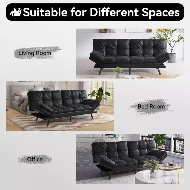 Divano letto futon convertibile da 71" – Lino moderno, cuscini sfoderabili e schienale regolabile