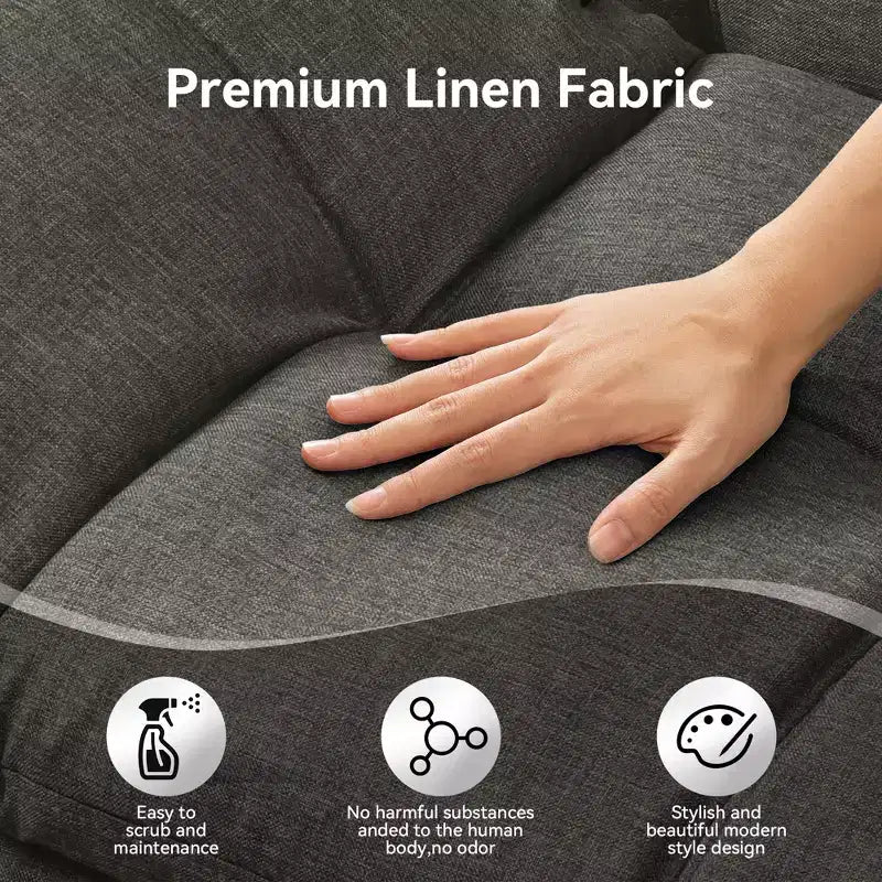 Divano letto futon convertibile da 71" – Lino moderno, cuscini sfoderabili e schienale regolabile
