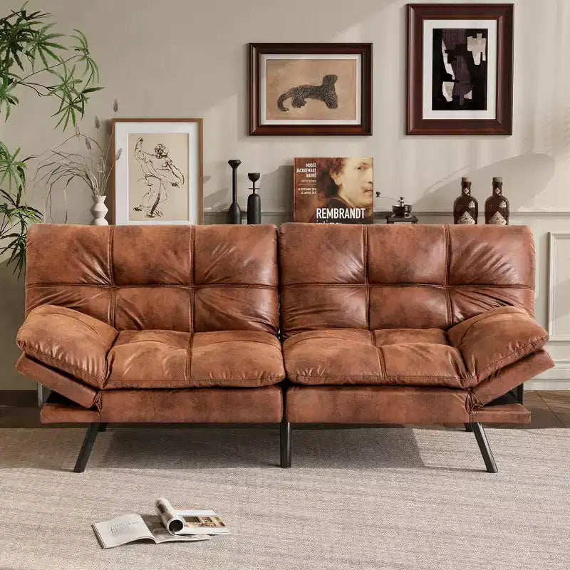 Divano letto futon convertibile da 71" – Lino moderno, cuscini sfoderabili e schienale regolabile