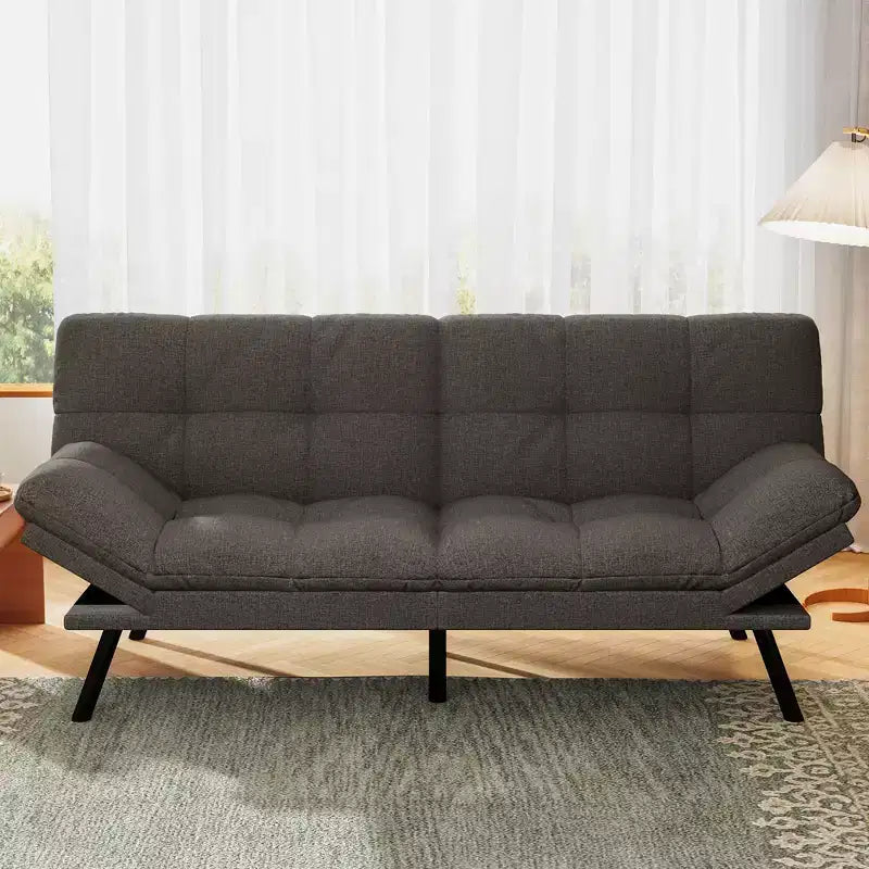 Divano letto futon convertibile da 71" – Lino moderno, cuscini sfoderabili e schienale regolabile
