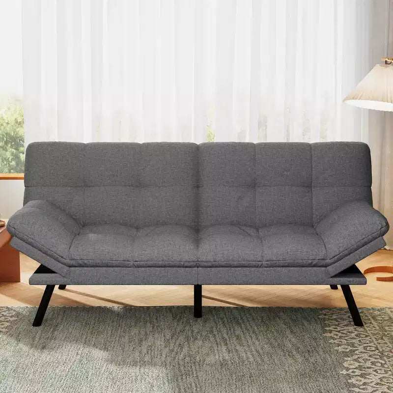 Divano letto futon convertibile da 71" – Lino moderno, cuscini sfoderabili e schienale regolabile
