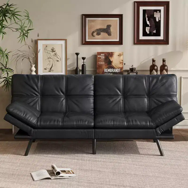 Divano letto futon convertibile da 71" – Lino moderno, cuscini sfoderabili e schienale regolabile