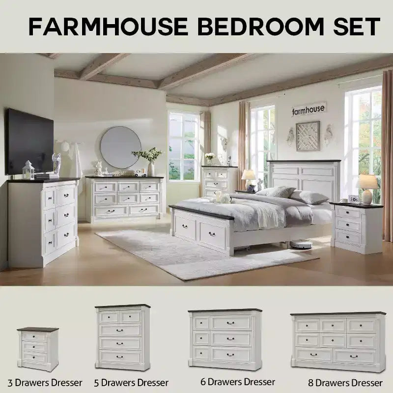Cassettiera rustica da 155 cm con 8 cassetti e colonne romane per camera da letto