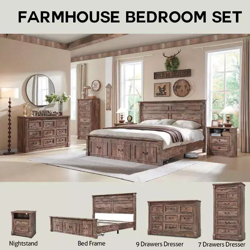 Cassettiera rustica da 155 cm con 8 cassetti e colonne romane per camera da letto