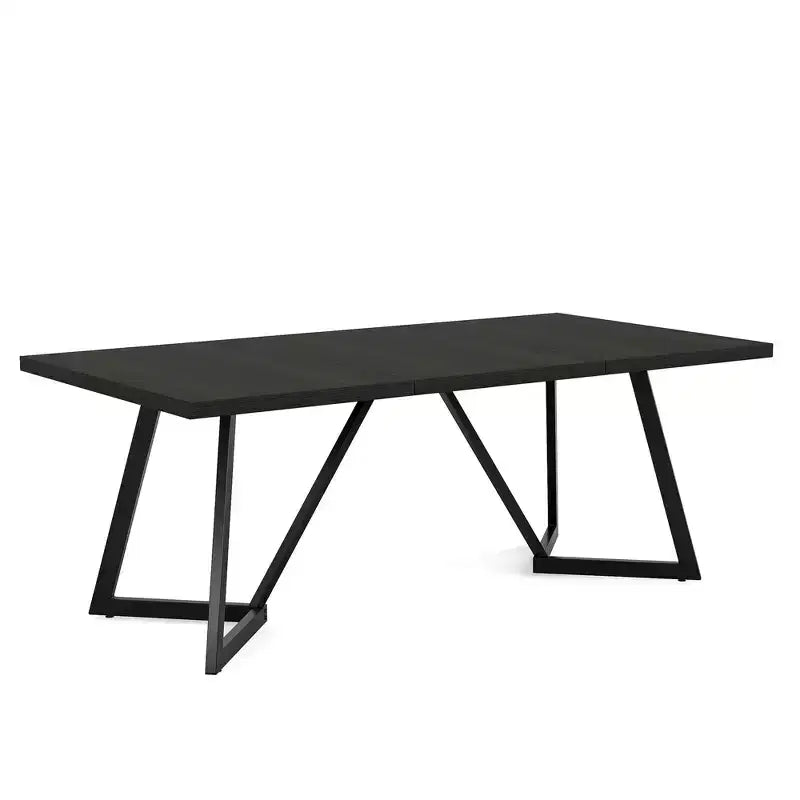Tavolo da pranzo moderno da 180 cm – Piano in MDF effetto venatura legno nero e marrone con gambe in metallo