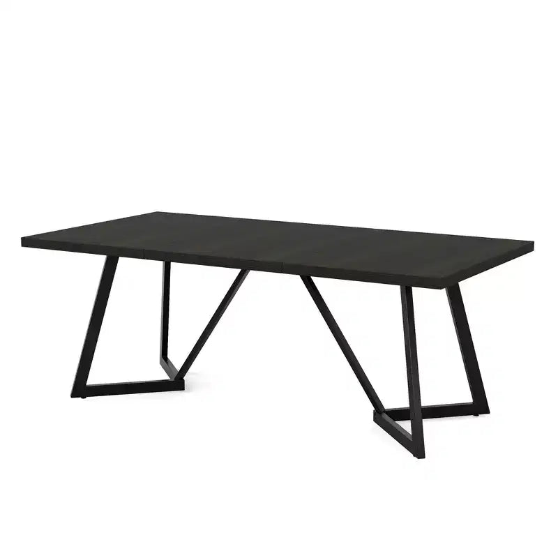 Tavolo da pranzo moderno da 180 cm – Piano in MDF effetto venatura legno nero e marrone con gambe in metallo