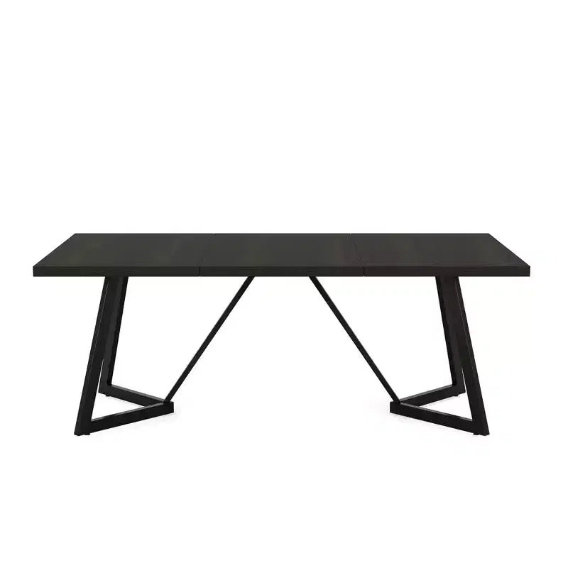 Tavolo da pranzo moderno da 180 cm – Piano in MDF effetto venatura legno nero e marrone con gambe in metallo