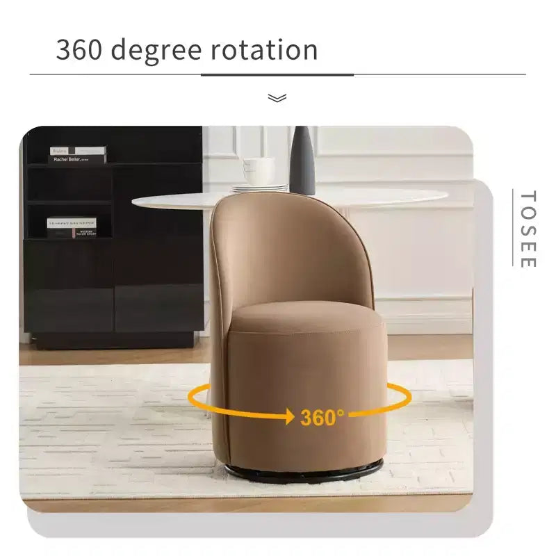 Sedie da pranzo a barile girevoli a 360° in velluto – Imbottite con cuscini spessi