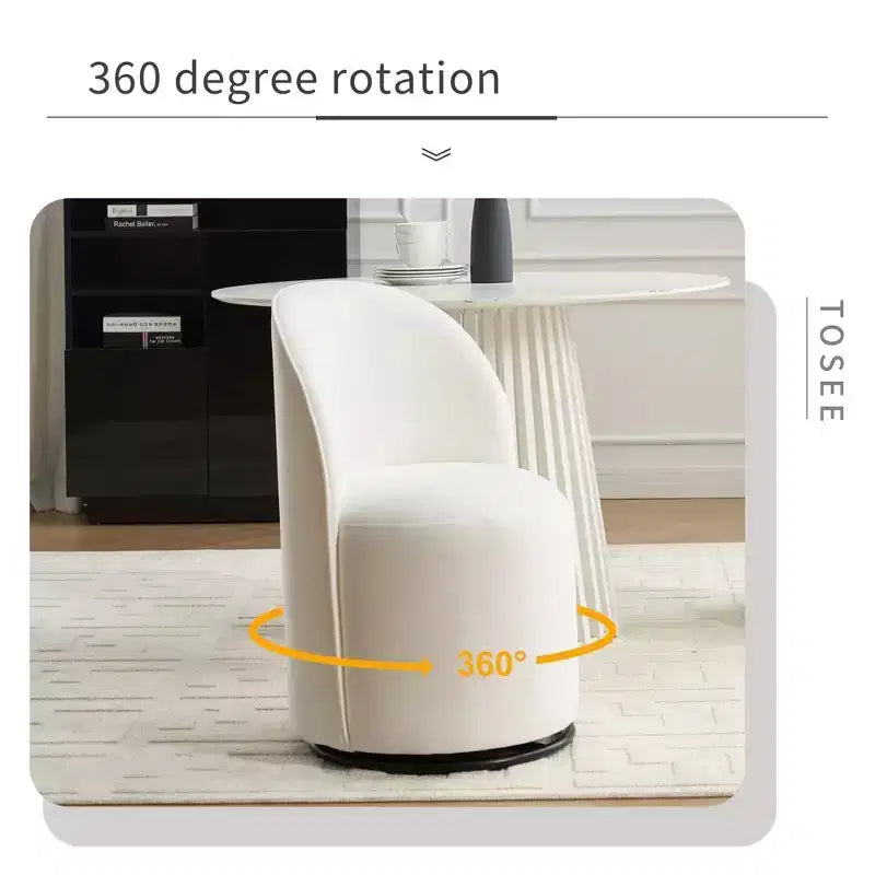 Sedie da pranzo a barile girevoli a 360° in velluto – Imbottite con cuscini spessi