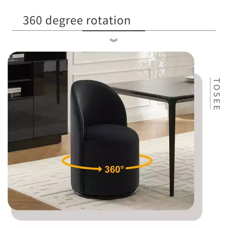 Sedie da pranzo a barile girevoli a 360° in velluto – Imbottite con cuscini spessi