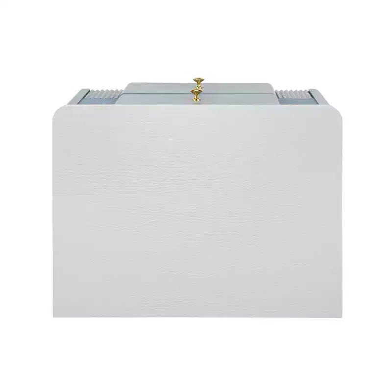 Comodino Moderno Minimalista con 2 Cassetti – Gambe e Maniglie in Metallo Dorato, Design Testurizzato