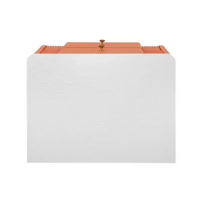 Comodino Moderno Minimalista con 2 Cassetti – Gambe e Maniglie in Metallo Dorato, Design Testurizzato