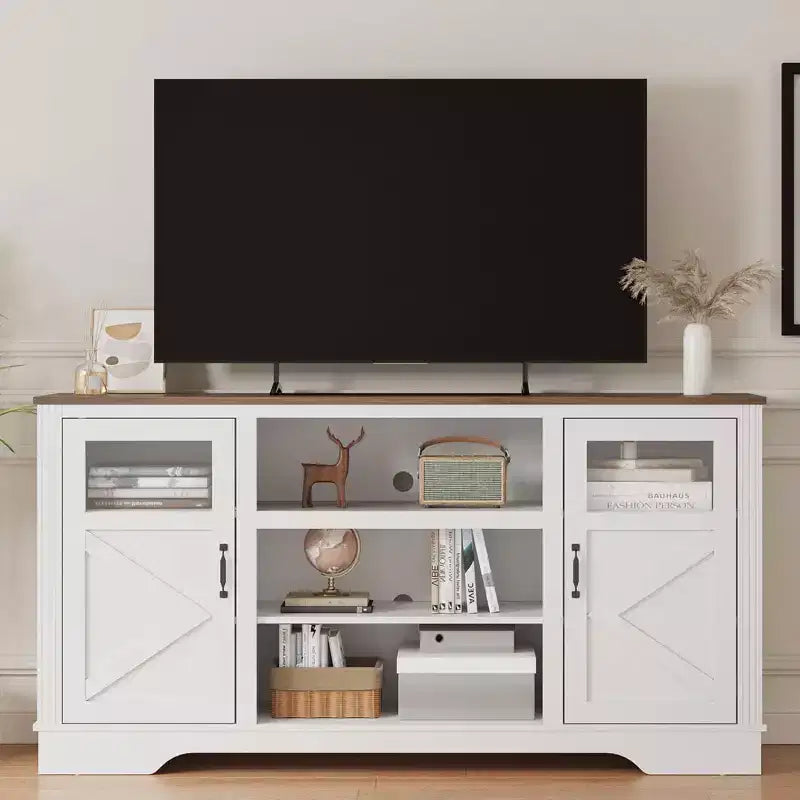 Mobile Consolle Porta TV da Fattoria – Alto 87,4 cm, con Luce a LED, Adatto per TV fino a 65"