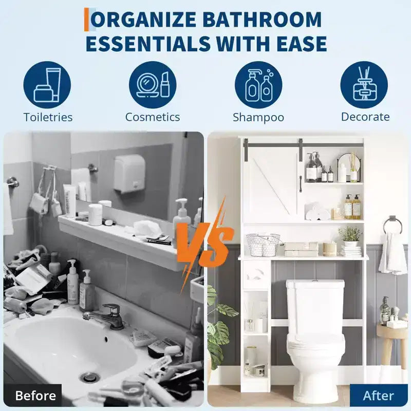 Mobiletto per bagno sopra il WC, organizer da bagno sopra il WC, porta carta igienica e mensole regolabili, scaffale salvaspazio per WC