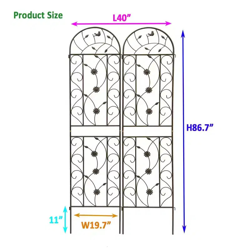 Graticcio da Giardino in Metallo Confezione da 4 – 220x50 cm, Antiruggine, Marrone, per Piante Rampicanti