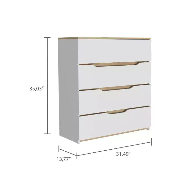 Cassettiera a 4 cassetti con ampi cassetti – Legno Composito Robusto, Organizzazione Versatile