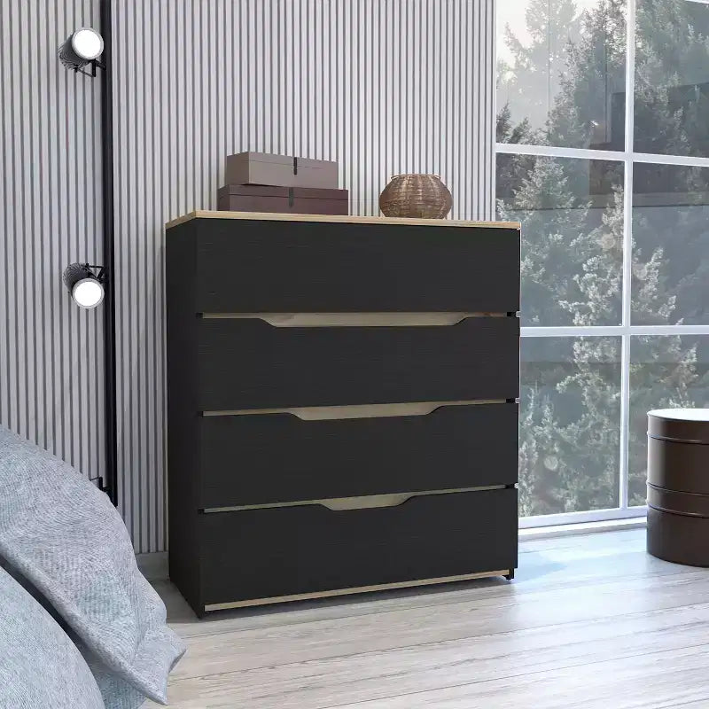 Cassettiera a 4 cassetti con ampi cassetti – Legno Composito Robusto, Organizzazione Versatile