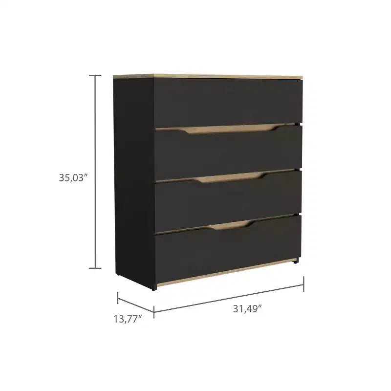 Cassettiera a 4 cassetti con ampi cassetti – Legno Composito Robusto, Organizzazione Versatile