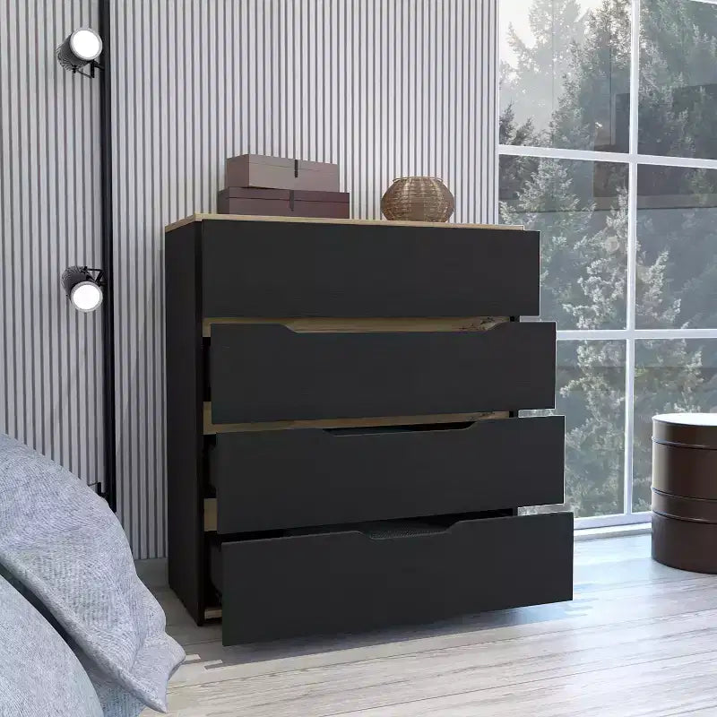 Cassettiera a 4 cassetti con ampi cassetti – Legno Composito Robusto, Organizzazione Versatile