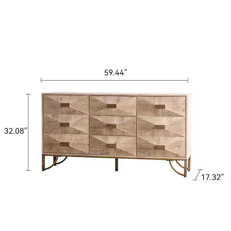 Comò e Cassettiera a 6 Cassetti in Legno Chiaro – Design Moderno con Cassetti a Scorrimento Fluido