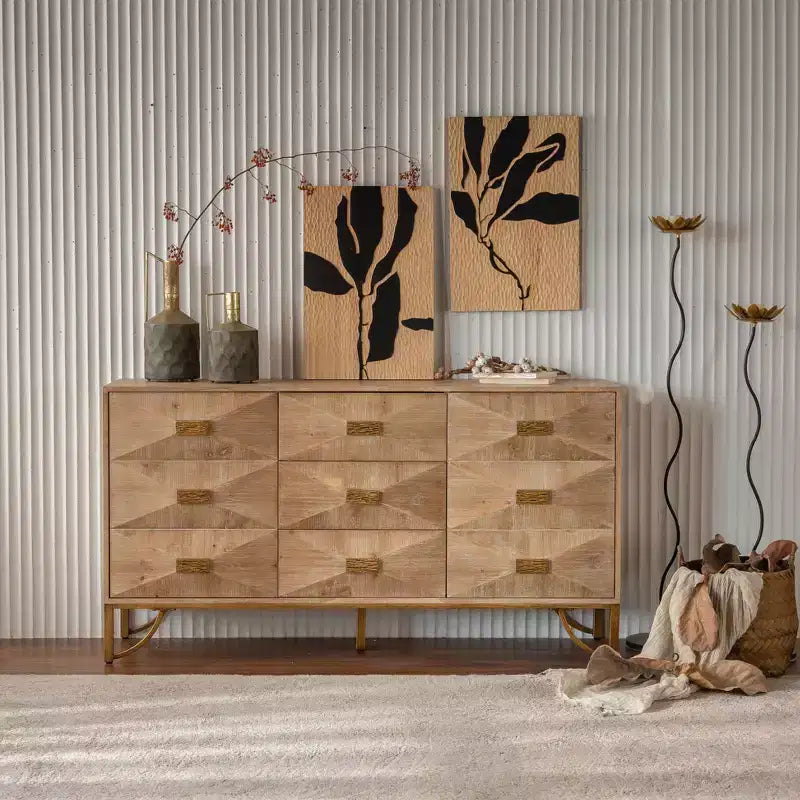 Comò e Cassettiera a 6 Cassetti in Legno Chiaro – Design Moderno con Cassetti a Scorrimento Fluido