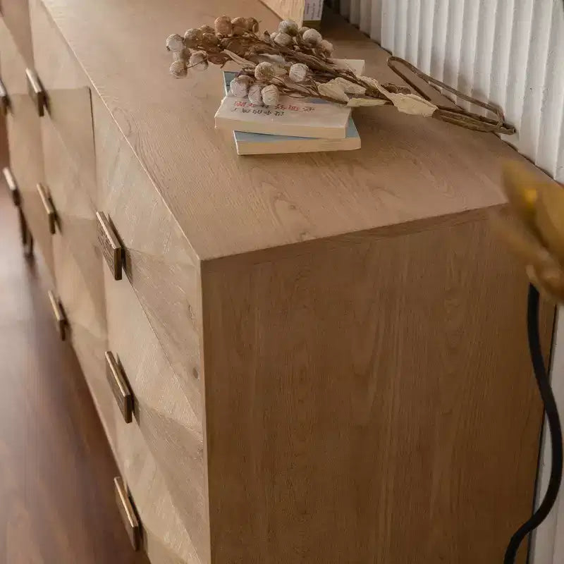 Comò e Cassettiera a 6 Cassetti in Legno Chiaro – Design Moderno con Cassetti a Scorrimento Fluido