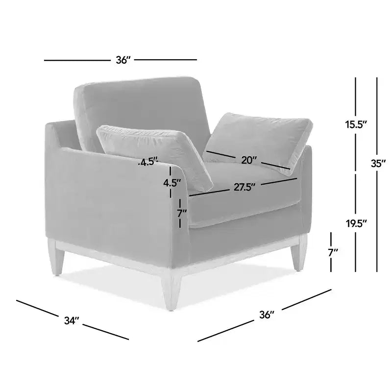 Poltrona Accent da Fattoria 91 cm – Rivestimento in Lino Bianco