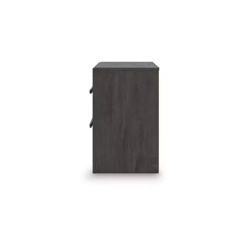 Comodino a 2 cassetti a scorrimento fluido – Carbone, Finitura venatura rovere scuro