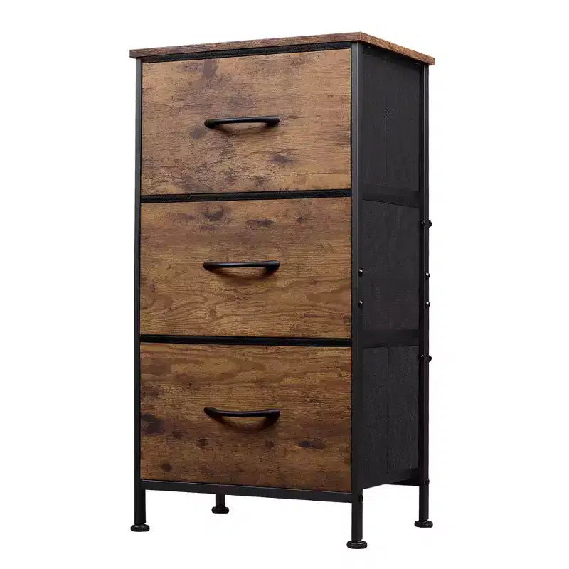 Comodino con 3 cassetti in tessuto – Organizzatore di archiviazione per camera da letto, corridoio e ingresso