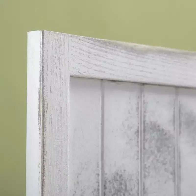 Divisorio a 4 pannelli pieghevole con paravento – Design venatura del legno, Bianco, 170 cm di altezza