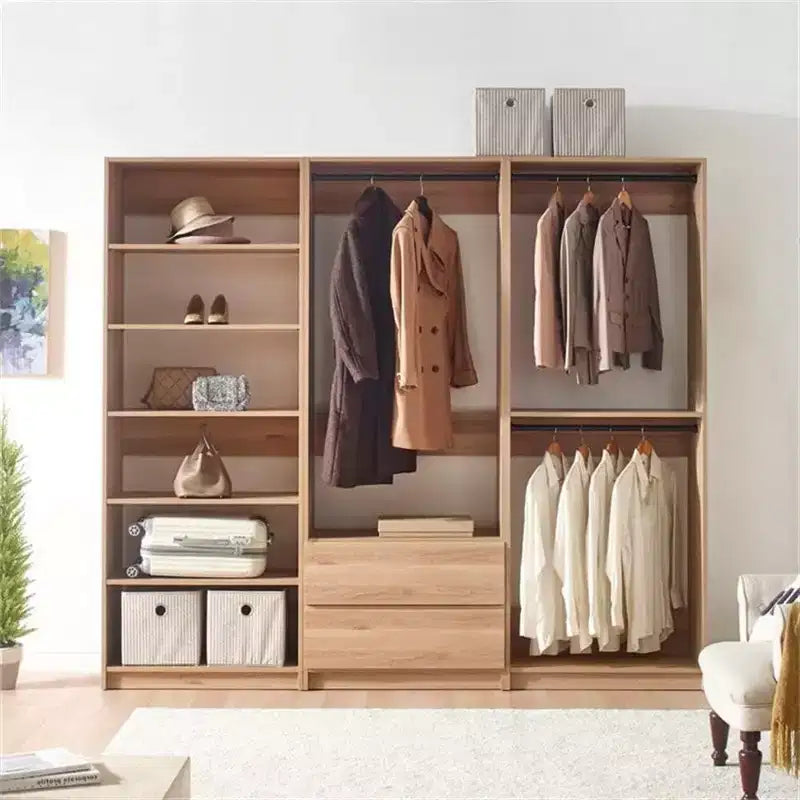 Sistema armadio modulare walk-in autoportante in legno – 210 cm di altezza, grigio o rovere