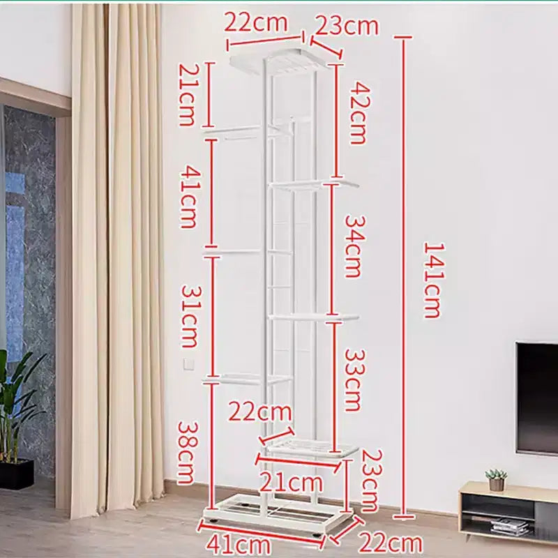 Fioriera verticale a 8 ripiani, supporto per piante a più livelli, scaffale in metallo per patio, giardini, camera da letto, soggiorno ad angolo, balcone