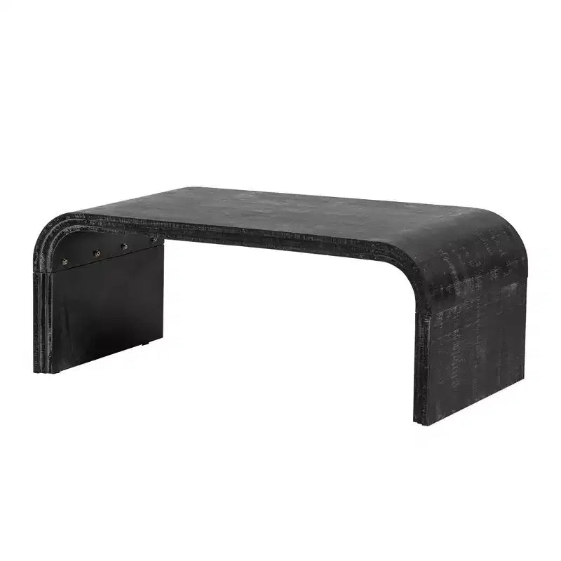 Tavolino Art Déco dal Design Curvo – Nero Antico per Soggiorno
