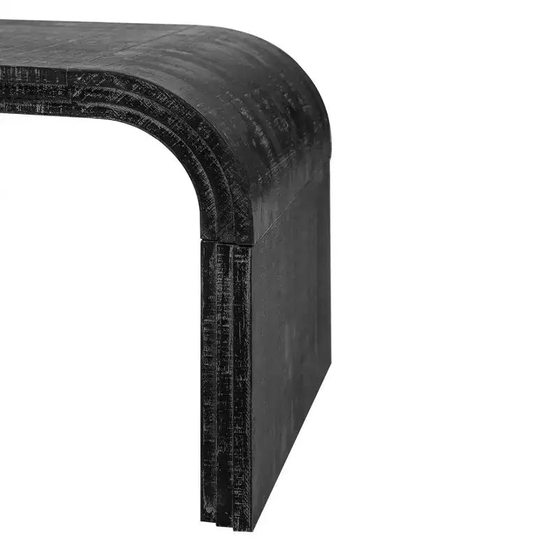 Tavolino Art Déco dal Design Curvo – Nero Antico per Soggiorno