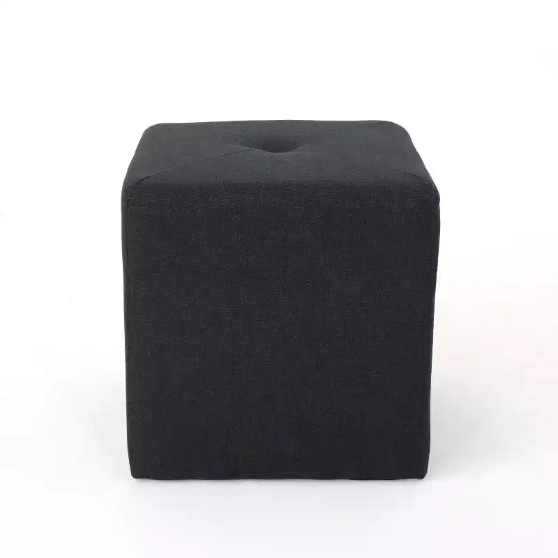 Pouf quadrato trapuntato contemporaneo – Rivestimento in tessuto, nessun montaggio richiesto