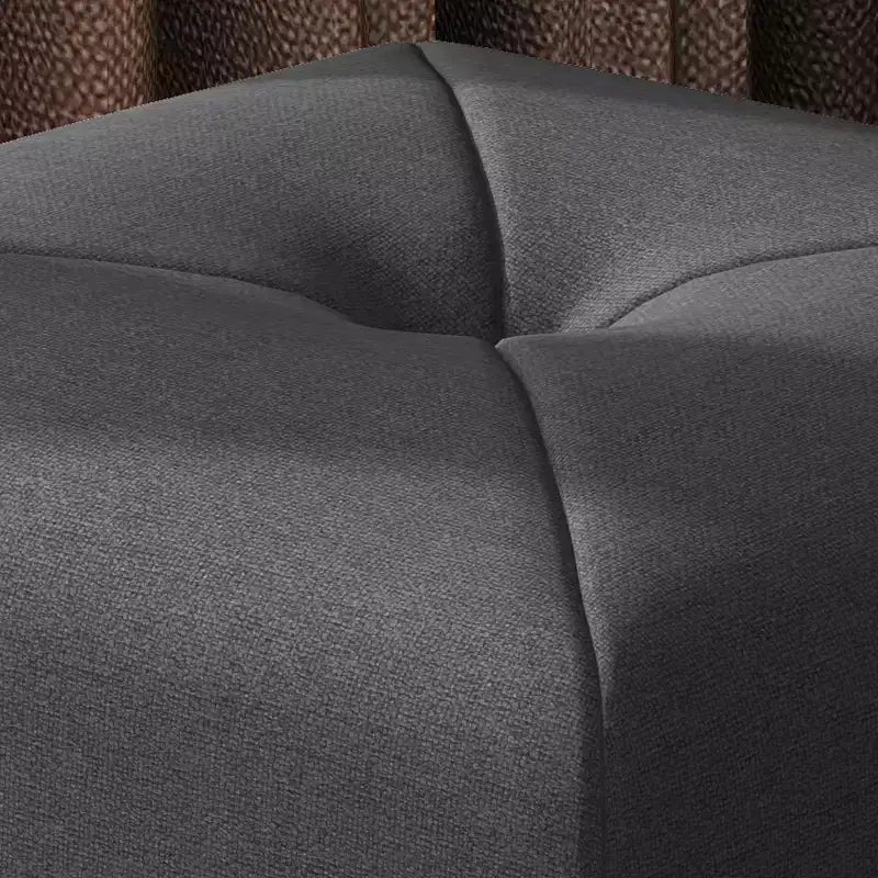 Pouf quadrato trapuntato contemporaneo – Rivestimento in tessuto, nessun montaggio richiesto