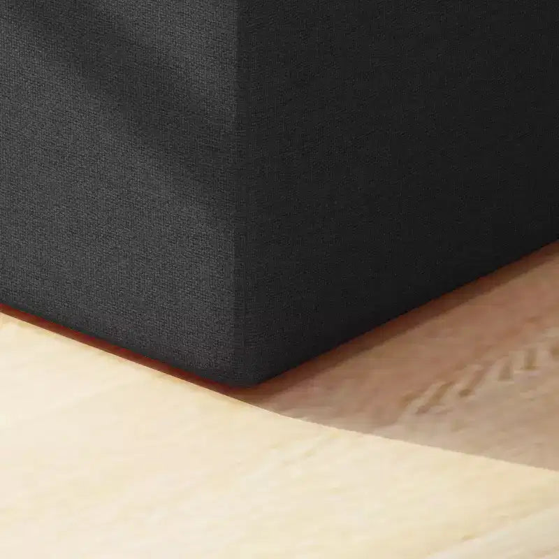 Pouf quadrato trapuntato contemporaneo – Rivestimento in tessuto, nessun montaggio richiesto